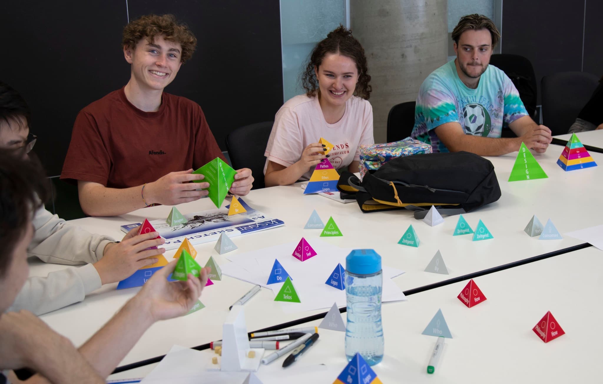 Students working with goal models in class